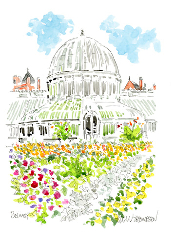 Botanic Palm House Watercolour by Belfast Artist Glenn Thompson