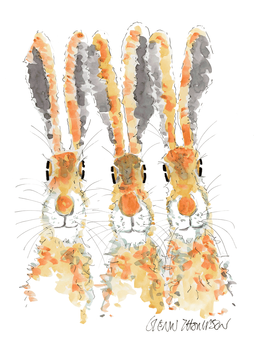 Three hares a Glenn Thompson Print