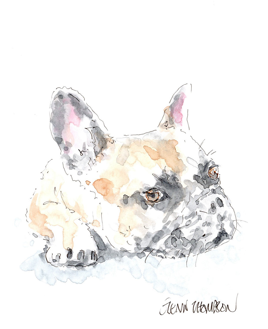 French bulldog watercolour