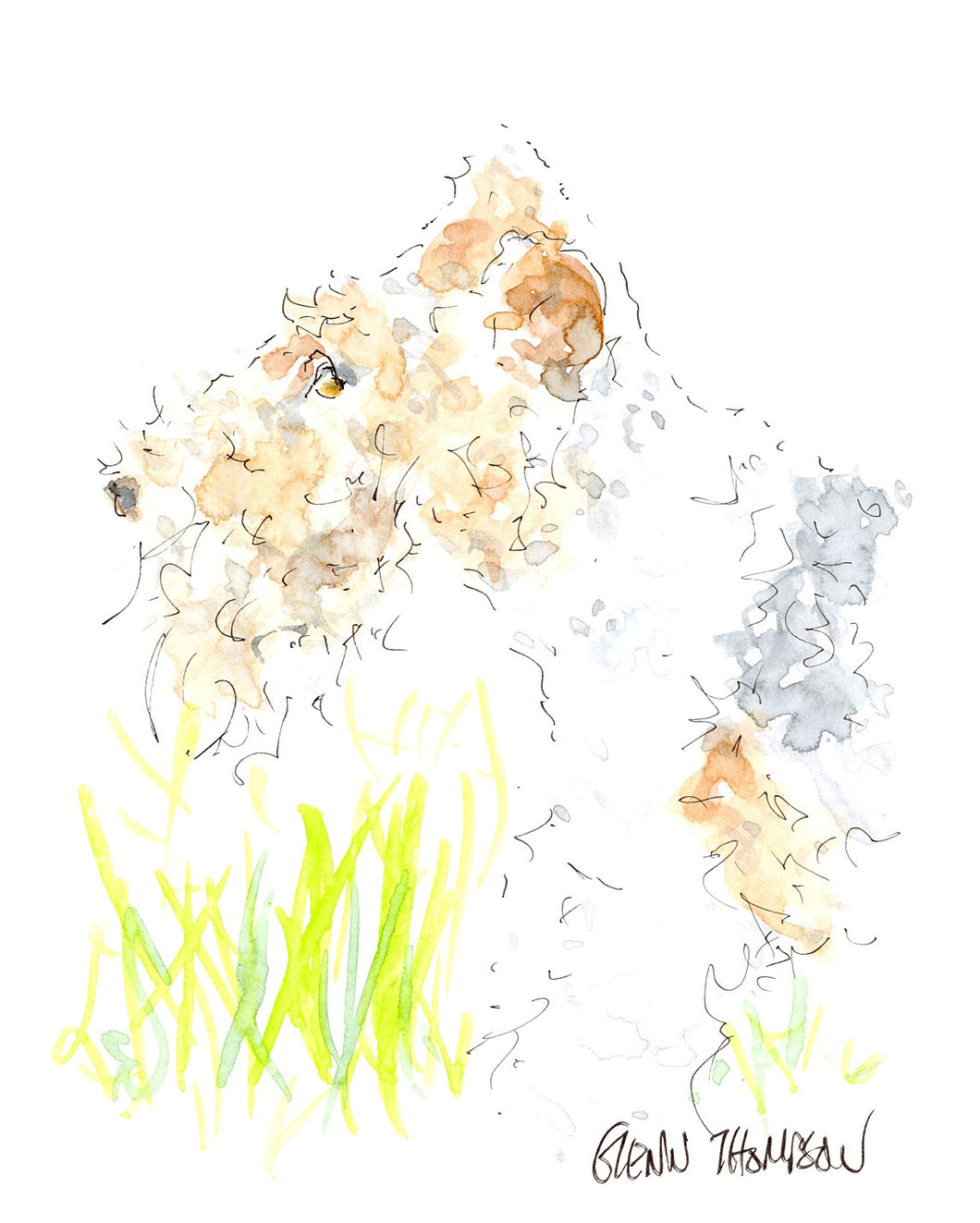 Wire hair fox terrier watercolour